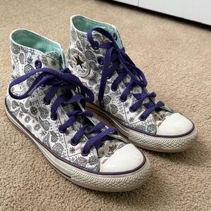 Converse High-Tops with Mint and Purple Accents